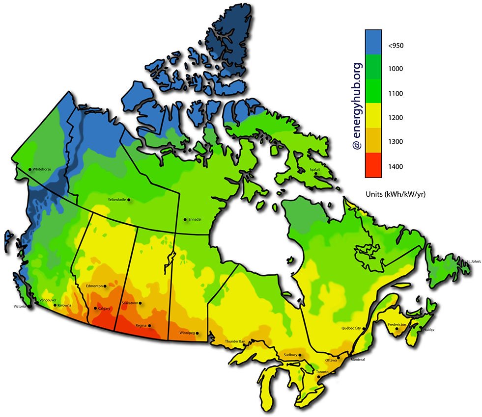 SolarN Solar thermal map Canada
